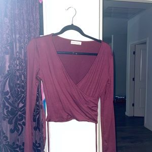 POPULAR 21 PURPLE CROP TOP drawstring